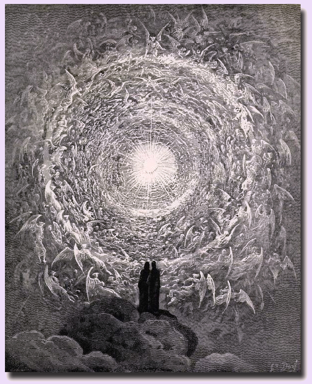 Gustave Doré, Göttliche Komödie, Paradies, 31. Gesang: Die himmlischen Heerscharen in Gestalt einer Rose